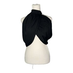 Revolve Superdown Emani Wrap Crop Top in Black size M